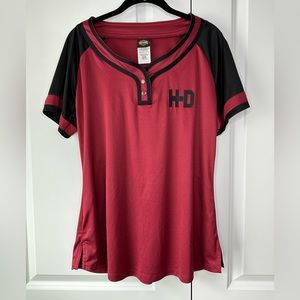 Harley-Davidson Women’s Genuine "H-D" Raglan Red and Black (Size XL)